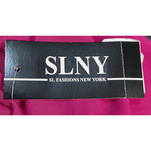 NWT SLNY Fuchsia Off Shoulder Ruffle Maxi Dress Size 18 - Picture 9 of 9